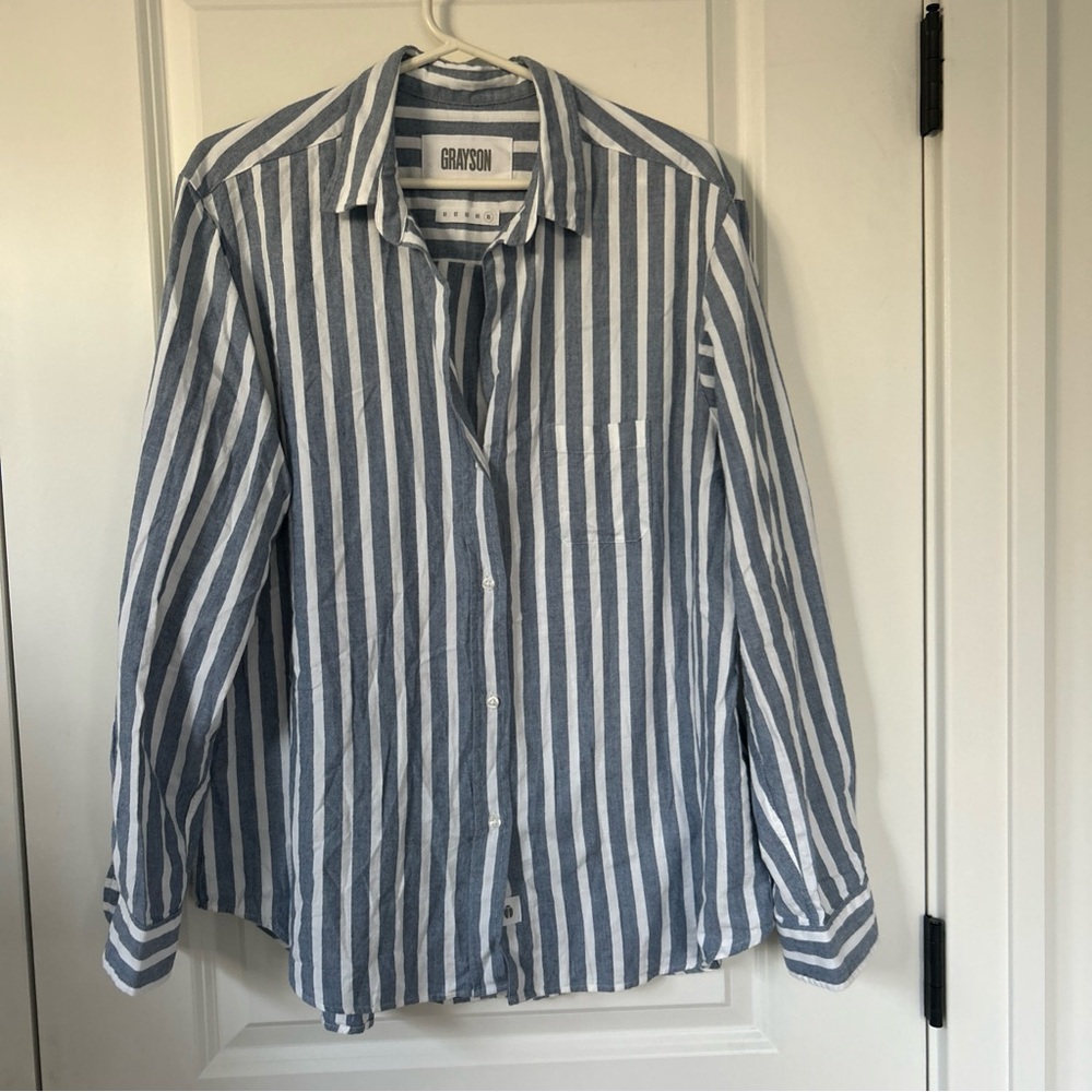 GRAYSON by Frank & Eileen sz 5 XL THE HERO Button Up Shirt Cotton Flannel Stripe